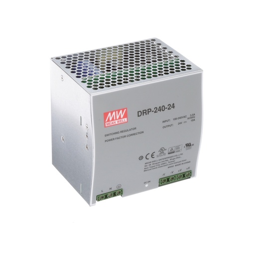 [206002] MEAN WELL - DRP-240-24-10 - DIN Rail Power Supply 240W 24 VDC 10A